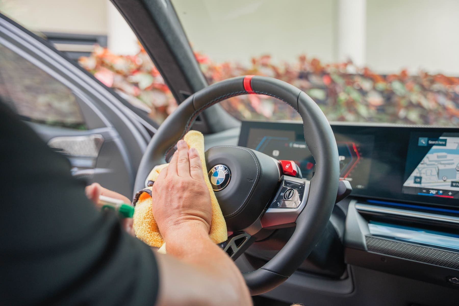 Detailing a BMW steering wheel